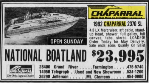 National Boatland - Mar 1992 Ad (newer photo)